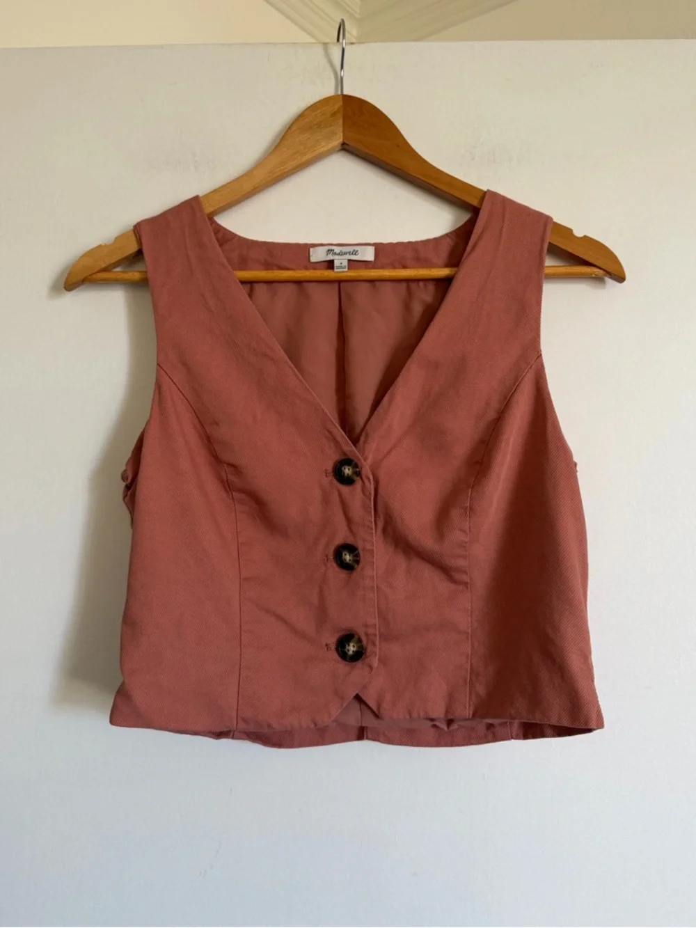 Madewell Dried Rose Katrina Crop Vest Top size 2 EUC - Picture 4 of 8